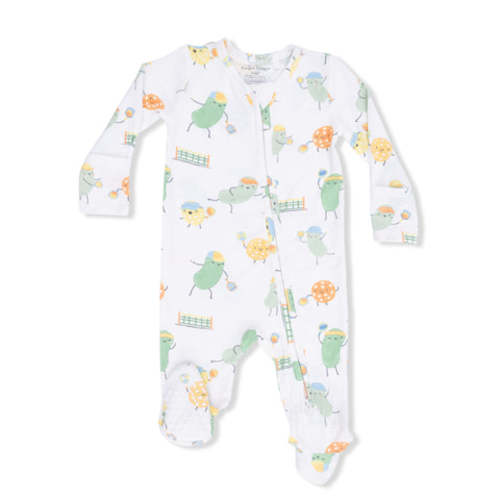 Pickles Playing Pickleball - 2 Way Zipper Footie