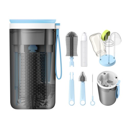 Anself Portable 6-in-1 Baby Bottle Brush Travel Kit, Feeding Bottle Cleaning Set