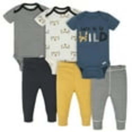 Onesies Brand Baby Boys Bodysuits & Pants Set, 6-Piece Outfit Set, Sizes Newborn - 12 Months