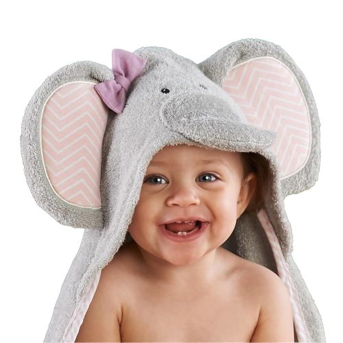 Baby Aspen "Splish Splash Elephant Bath Hooded Towel/Baby Robe, 0-9 Months
