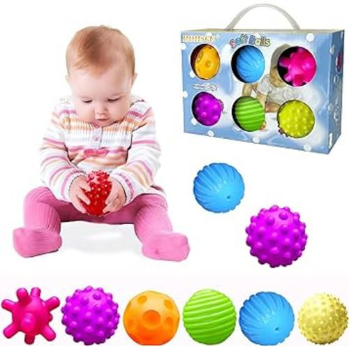 Sensory Balls for Baby Sensory Baby Toys 6 to 12 Months for Toddlers 1-3, Bright Color Textured Multi Soft Ball Gift Sets, Montessori Toys for Babies 6-12 Months Infant toys (6 Pack)