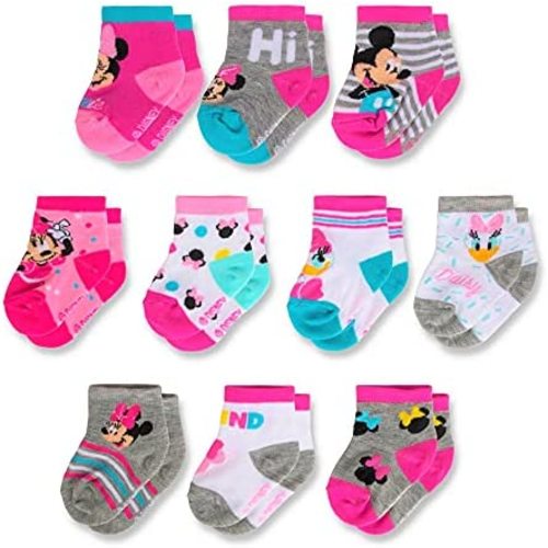 Disney Baby Girls & Boys Minnie Mickey Mouse 10-Pack Infant Sock