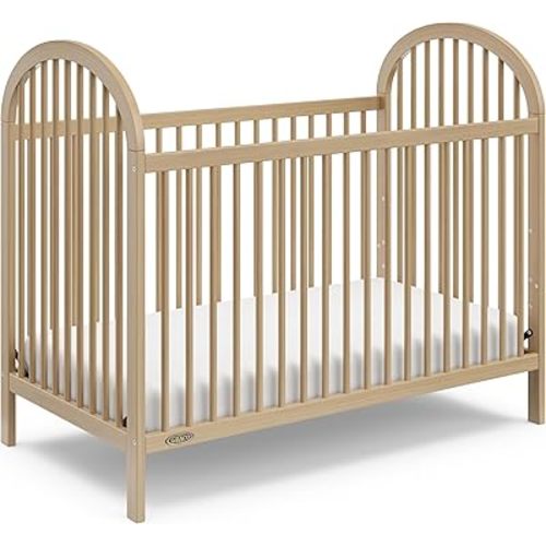 Graco Olivia 3-in-1 Convertible Crib (Driftwood) – GREENGUARD Gold Certified, Converts to Daybed and Toddler Bed, Fits Standard Full-Size Crib Mattress, Adjustable Mattress Height, Easy-to-Match Style
