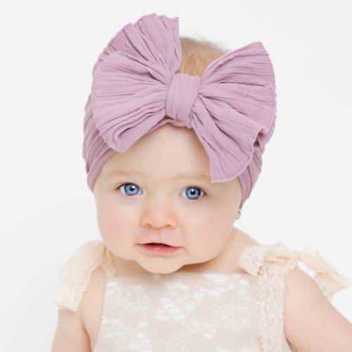 Big Bow Baby Headband, Large Bow Girls Head Wrap, Infant Bow, Baby Girl Hair Bows, Toddler Bows, Nylon Cable Knit Bow Headband EVA