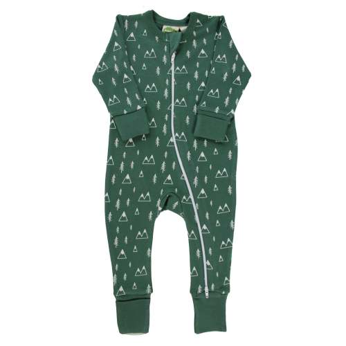 Organic Holiday Print '2-Way' Zip Romper