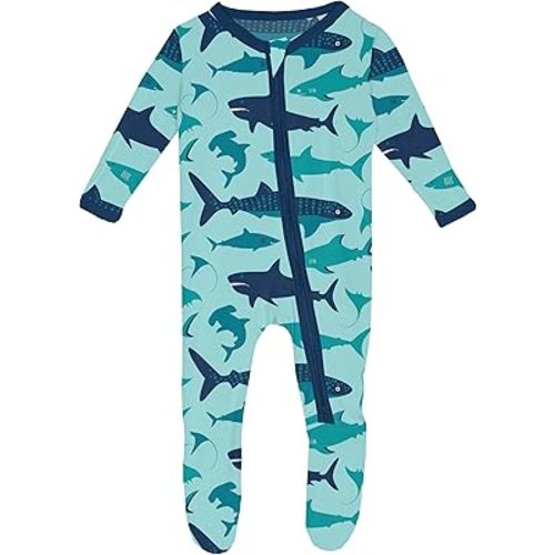 KicKee Baby Footie with 2 Way Zipper, Vicose from Bamboo Boy or Girl Baby Clothes From Our Family Fun Collection