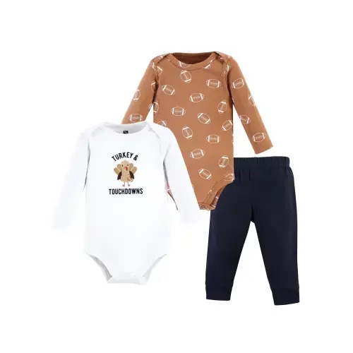 Hudson Baby 2 Cotton Bodysuits and Pant Set