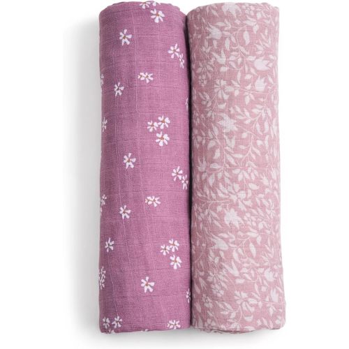 aden + anais Boutique 100% Organic Cotton Muslin Swaddle, Breathable Baby Blanket, Ideal for Boys, Girls, Newborns, Babies & Infants, Receiving Blanket, Lightweight Wrap, 2 Pack, Heritage Floral