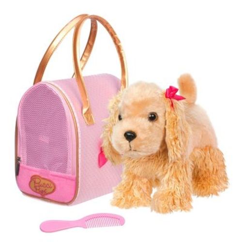 Pucci Pups Golden Dot Glam Bag & Cocker Spaniel Puppy Stuffed Animal