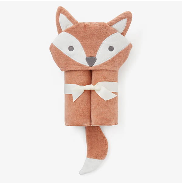 Rust Fox Hooded Baby Bath Wrap