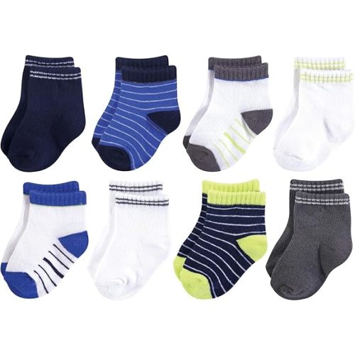 Hudson Baby Baby Girls' Cotton Rich Newborn and Terry Socks