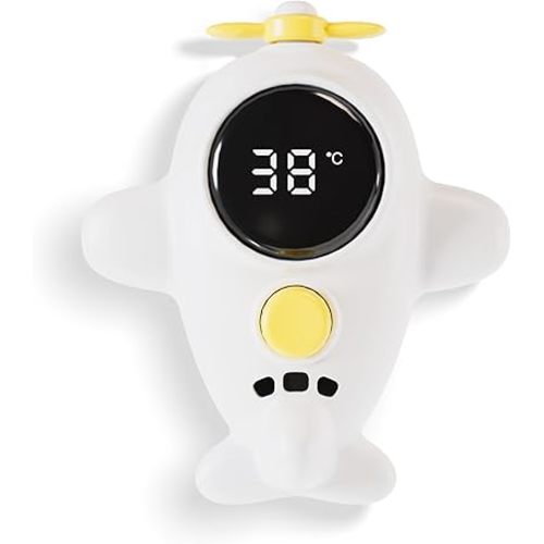 Baby Bath Thermometer with Fun Spraying Feature – A Floating Bath Toy with 3-Color Backlight for Infants (Celsius Display)
