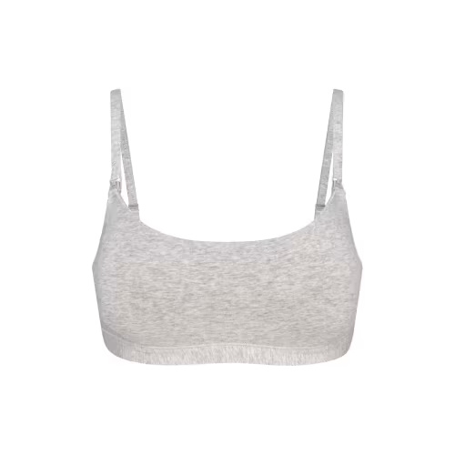 SKIMS Maternity Nursing Scoop Bralette | Light Heather Grey | Size Large