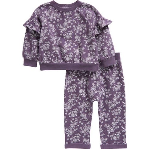 Ruffle Trim Sweatshirt & Sweatpants Set, 9M