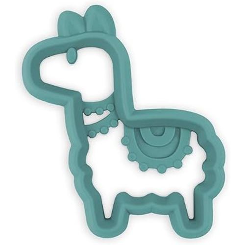 Itzy Ritzy Silicone Baby Teether – BPA-Free Infant Teether with Easy-to-Hold Design and Textured Back Side to Massage and Soothe Sore, Swollen Gums, Llama