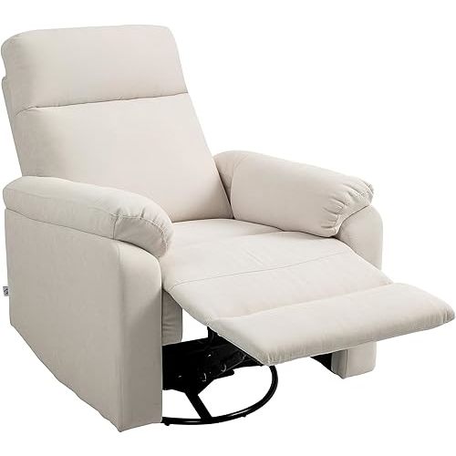 HOMCOM Swivel Rocker Recliner Chair - Cream White