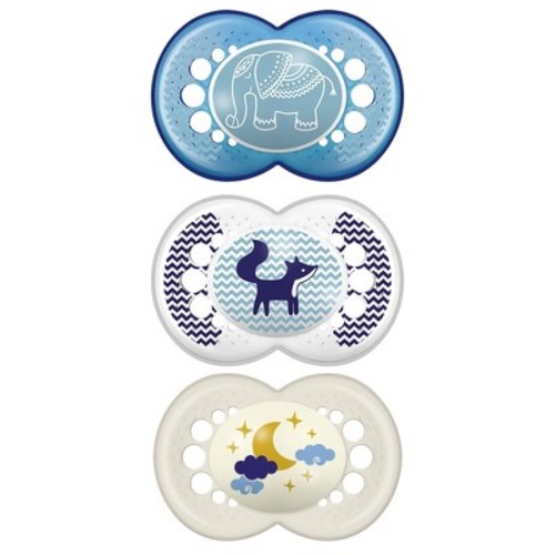 MAM Day/Night Triple Pack 6+ Months - Blue/Aqua 3ct