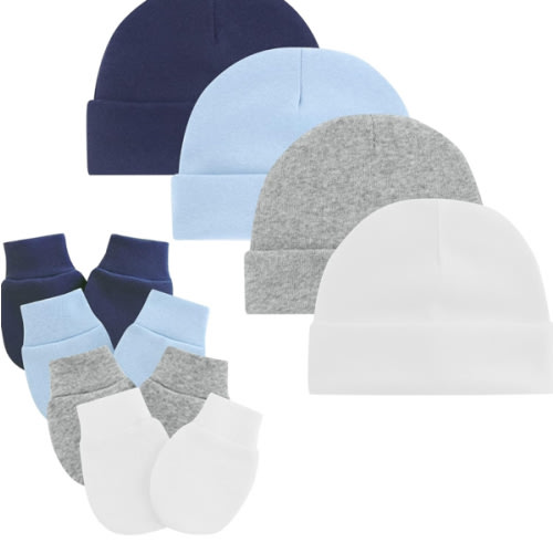 Amazon.com: Zando Baby Hats and Mittens Unisex Infant Beanie Caps Newborn Hospital Hat with Scratch Mitten Set for Baby Boys Grils 4 Pack 2 One Size: Clothing, Shoes & Jewelry