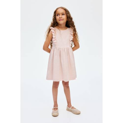 RUFFLE-TRIMMED COTTON DRESS