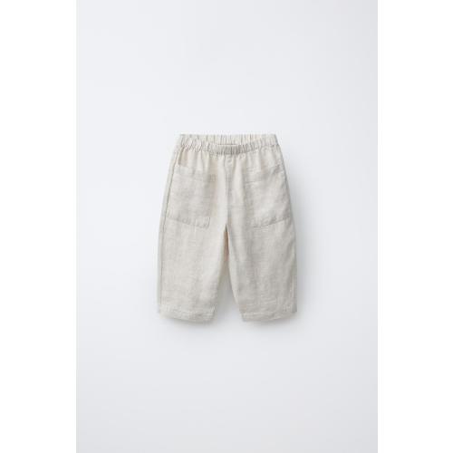 100% LINEN BAGGY PANTS - Light beige | ZARA United States