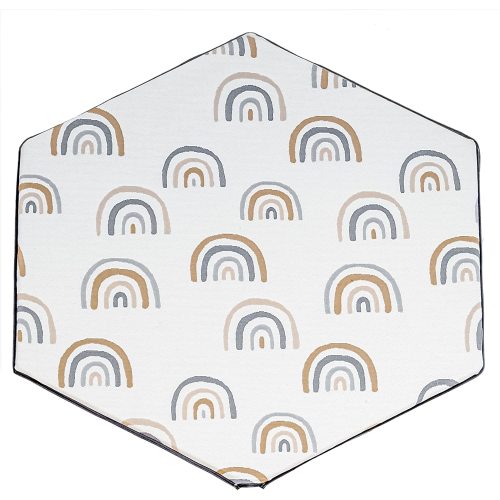 POP 'N GO Hexagon Playpen Mat Cover, Compatible with POP 'N GO Play Yard Mattress, Royal Rainbows