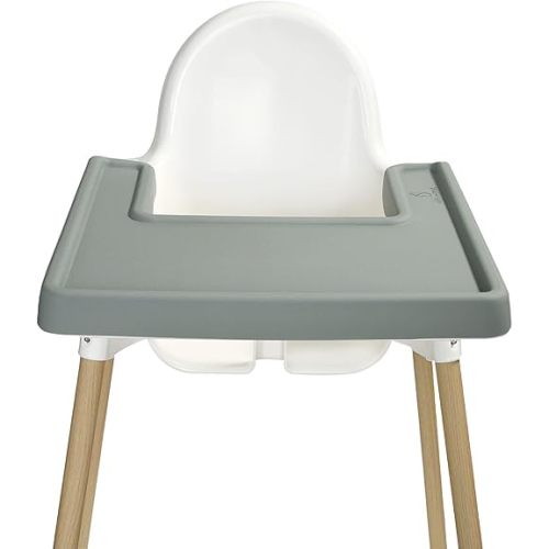 Highchair Grippy Coverall Placemat, Compatible with IKEA Antilop, Highchair Accessories, Wipeable, Silicone Placemat for Highchair Tray (Darksage)