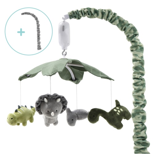 The Peanutshell Baby Crib Mobile for Boys or Girls, Dinosaur, Musical