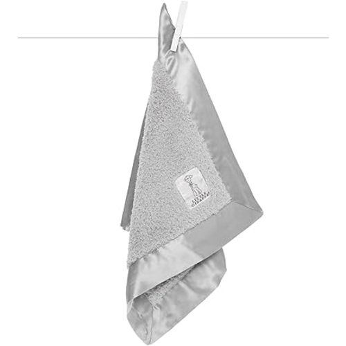 Little Giraffe Baby Blanket - Blanky - Soft Blanket with Satin Trim - Baby Stroller Blanket - Newborn Baby Essentials & Baby Gifts - 17 x 17 - Silver