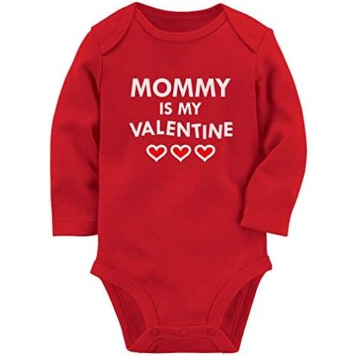 Tstars Mommy is My Valentine Baby Boy Girl Outfit Valentines Day Long Sleeve Bodysuit