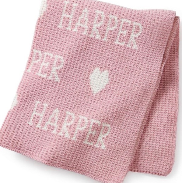 Personalized Knit Baby Blanket