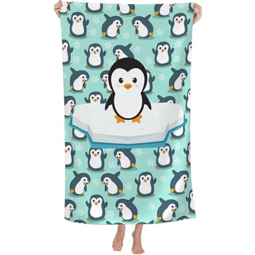 Cute Penguin Beach & Pool Towel - Beach Towel - Soft & Absorbent Colorful Towels