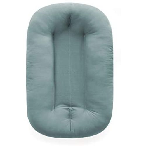 Snuggle Me Organic Bare | Baby Lounger & Infant Floor Seat | Newborn Essentials | Organic Cotton, Fiberfill | Slate