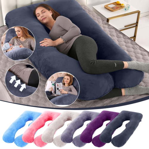 Wzzjkit Pregnancy Pillows, U-Shape Body Pillow, Pregnancy Pillows for Sleeping, Maternity Pillow and Pregnancy Must Haves 59x31in (No Inserts)