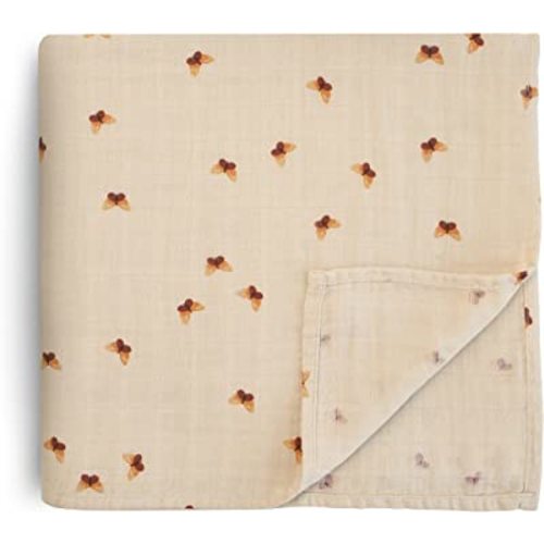 mushie Muslin Baby Swaddle Blanket | 100% Organic Cotton (Butterflies)