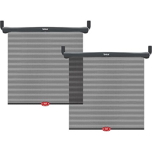 Munchkin® Brica® Sun Safety™ Car Window Roller Shade with White Hot® Heat Alert, Black, 2 Count (Pack of 1)