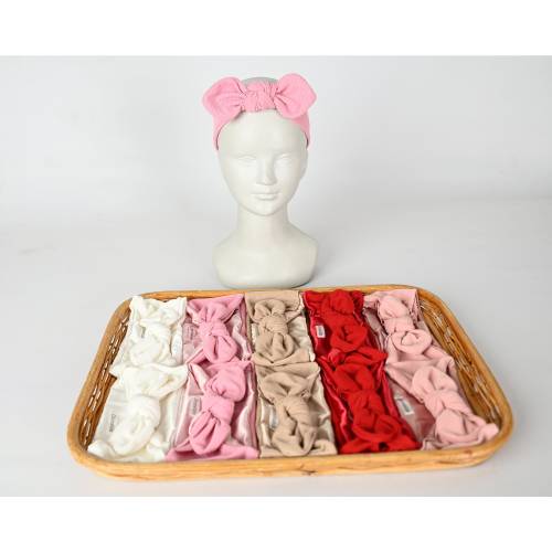 SATIN LINED HEADBAND Newborn Ribbed Headwrap, Toddler Headband, Neutral Baby bow Headband, Earth Tones knot Headband, Lightweight Headwrap