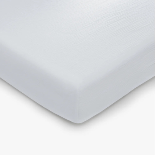 Muslin Fitted Crib Sheet by Comfy Cubs - White