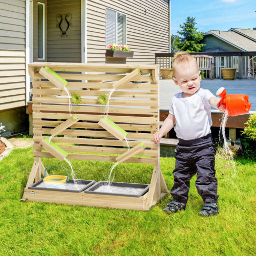 Outsunny 21.5" x 36.8" Solid Wood Rectangular Sandbox with Cover & Reviews | Wayfair