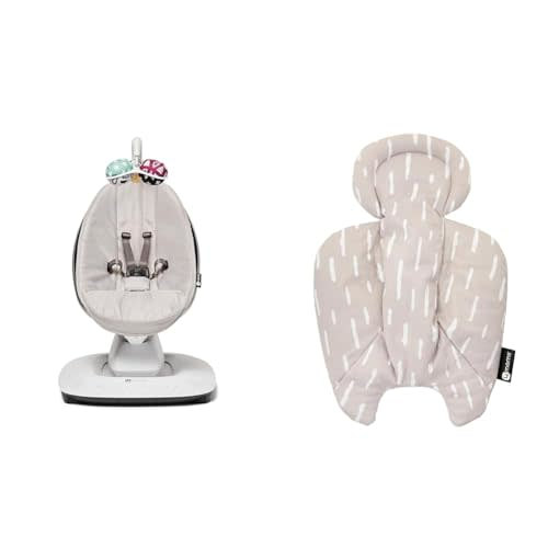 4moms MamaRoo Multi-Motion Baby Swing in Classic Grey with Plush Infant Insert, Sand