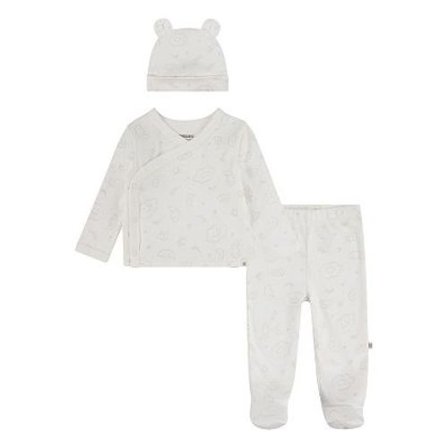 Newborn Baby Huggies Babywear® Organic Take Me Home T-shirt Pants & Beanie 3-Piece Set