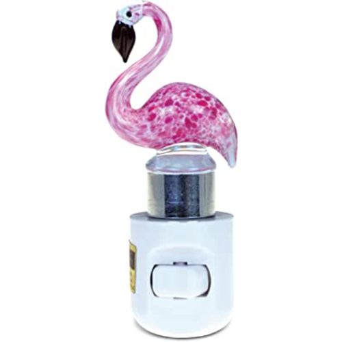 Cota Global Flamingo Night Light - Decorative Night Lights Plug Into Wall with Switch, Unique Handmade Glass LED Night Light For Kids and Adults, Light for Bedroom, Bathroom, Nursery, Hallway - 5 Inch