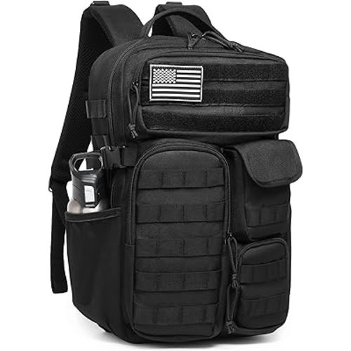 Wotony Tactical Backpack - Military waterproof backpack with multiple pockets and tactical gear for the outdoors (Black, 30L)