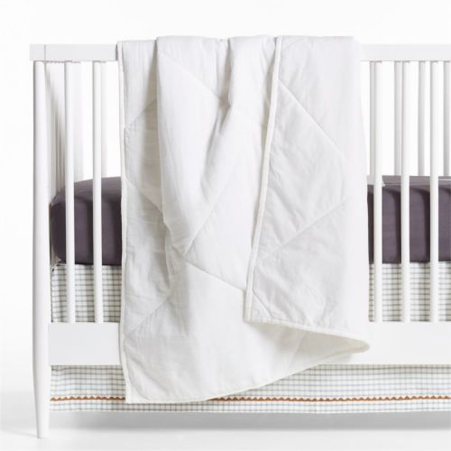 Supersoft Pampas Ivory Cotton Gauze Baby Crib Quilt