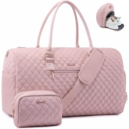 LOVEVOOK Travel Duffle Bag, Weekender Bag for Women with Toiletry Bag, Carry on Overnight Bag with Shoe Compartment, Gym Duffel Bag with Wet Pocket, Mommy Hospital Bags for Labor and Delivery