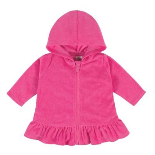 Gerber Baby Girls' Swim Zipper Hoodie Terry Coverup - White - 18 Months