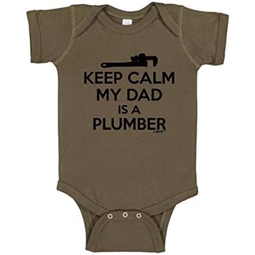 Keep Calm My Dad is A Plumber Dad Gifts Bodysuit