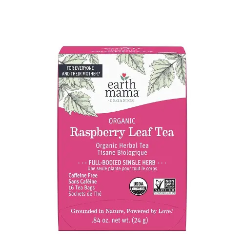 Earth Mama Organic Raspberry Leaf Herbal Tea, Labor Tonic and Menstrual Support Tea, Caffeine Free Tea, 16 Tea Bags