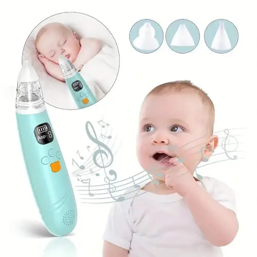 electric nose cleaner with adjustable suction soothing music lights soft silicone tips purple green professional version - baby & maternity - temu Temu