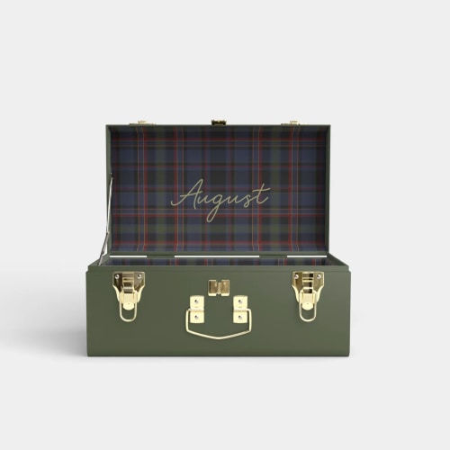 Mini Classic Trunk - Green - PK Plaid / Embroidery