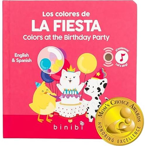 Binibi Spanish Musical Book Colors at The Birthday Party | Spanish Learning for Kids | Bilingual Children's Book | Bilingual Book for Babies & Toddlers 1-3 | Libro en español para bebés